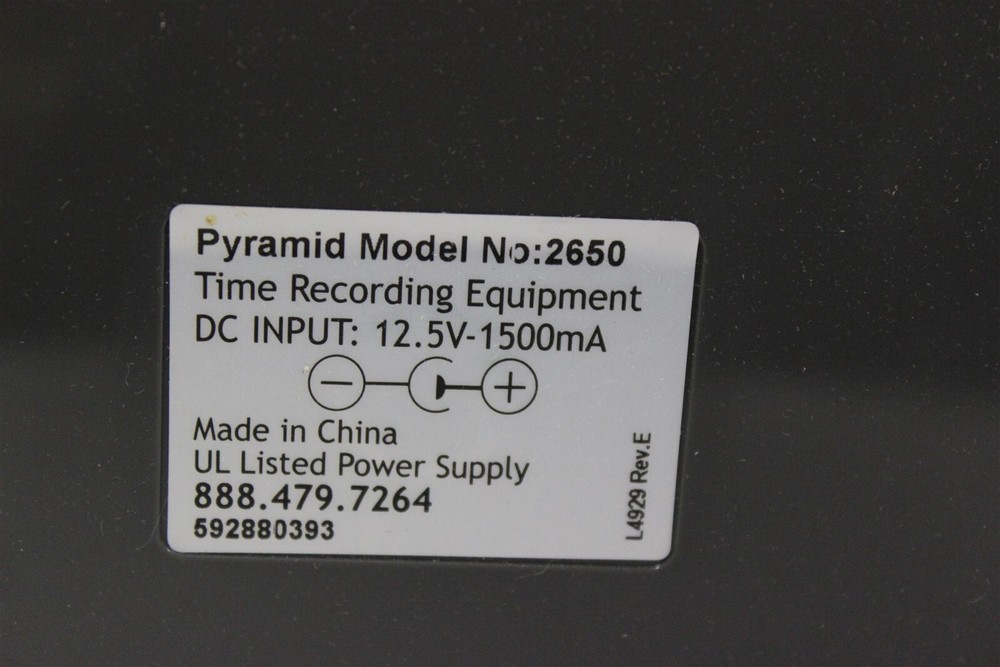 Pyramid Punch Card Time Clock System 2650