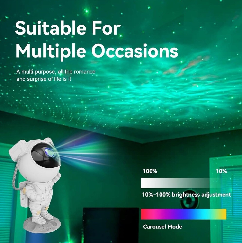 Astronaut Star Galaxy Projector Space Night Light Nebula Ceiling Timer Remote