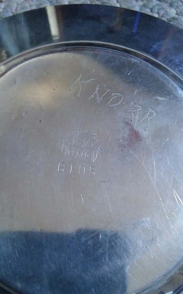 Vintage BMC 6105 Silver Bowl & Plate Set Silverplate Dish Server