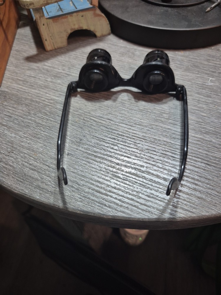 Adjustable Wearable Binoculars Unmarked with Wood Case