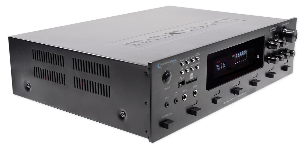 Technical Pro 6000w (6) Zone, Home Theater Bluetooth Receiver+(12) 4" Speakers