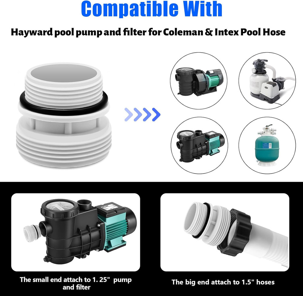 4560 40Mm to 1 1/2 Inch Hose Conversion Adapters, Filter Hose Conversion Kit Com