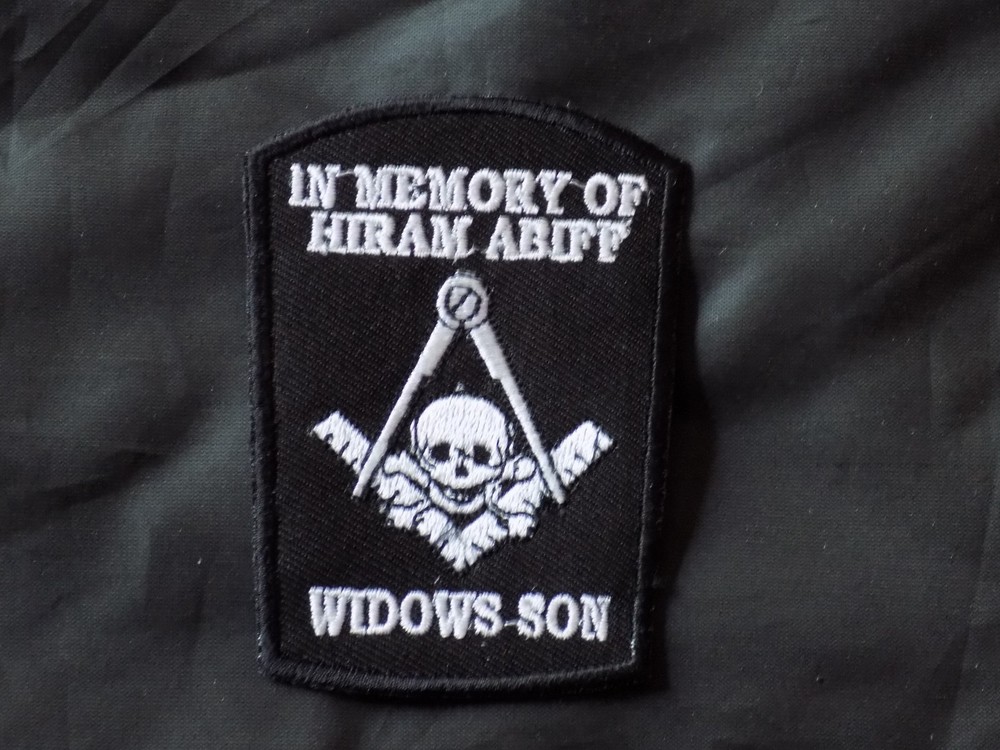 Masonic Hiram Abiff Black White Patch Square Compass Iron Sew Fraternity NEW!