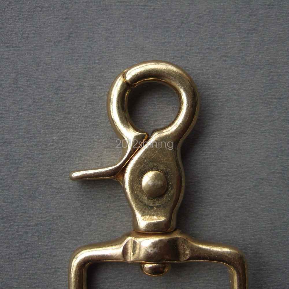 Heavy Duty SOLID BRASS TRIGGER SNAP SWIVEL SQUARE EYE 1-9/32"