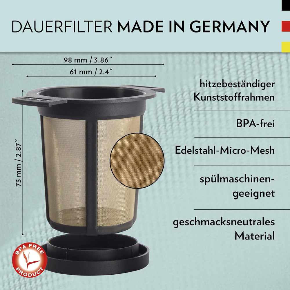 Reusable Stainless Steel Coffee and Tea Infusing Mesh Brewing Basket, Medium, Bl