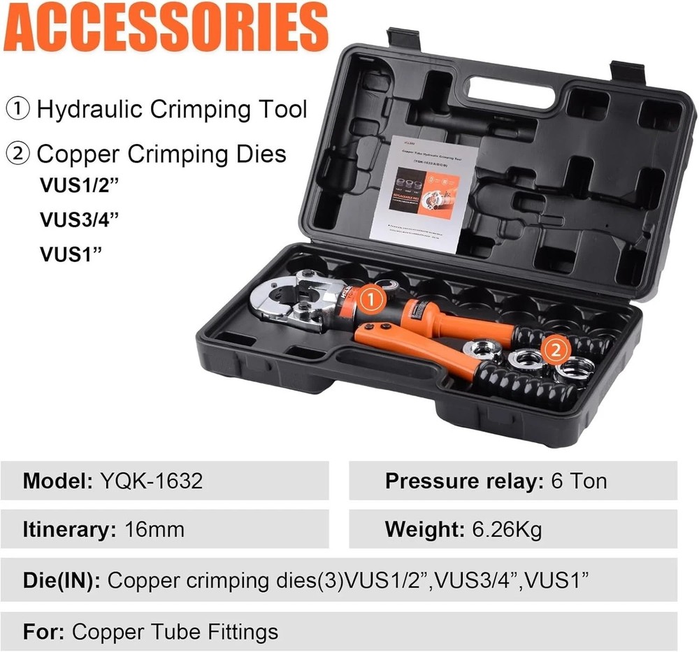 Advanced Copper Pipe Crimping Tool with 360° Rotation for Plumbing Projects