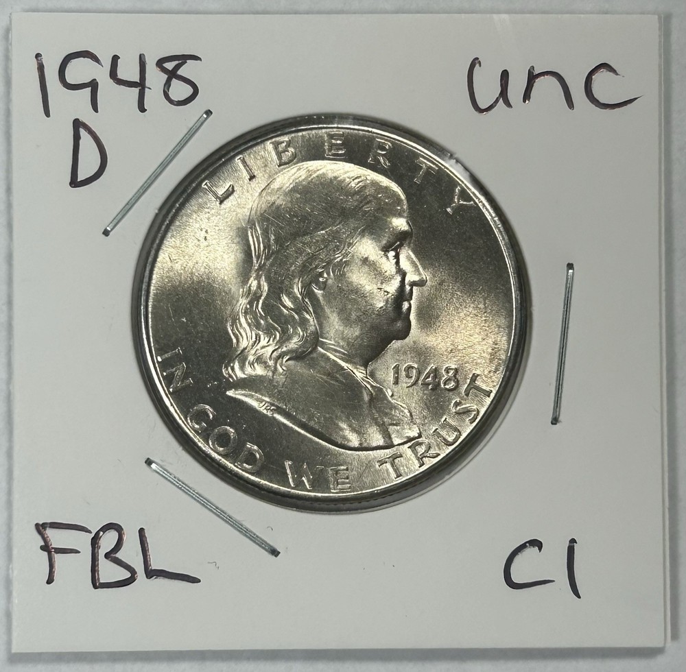 1948 D Franklin Half Dollar Coin Uncirculated
