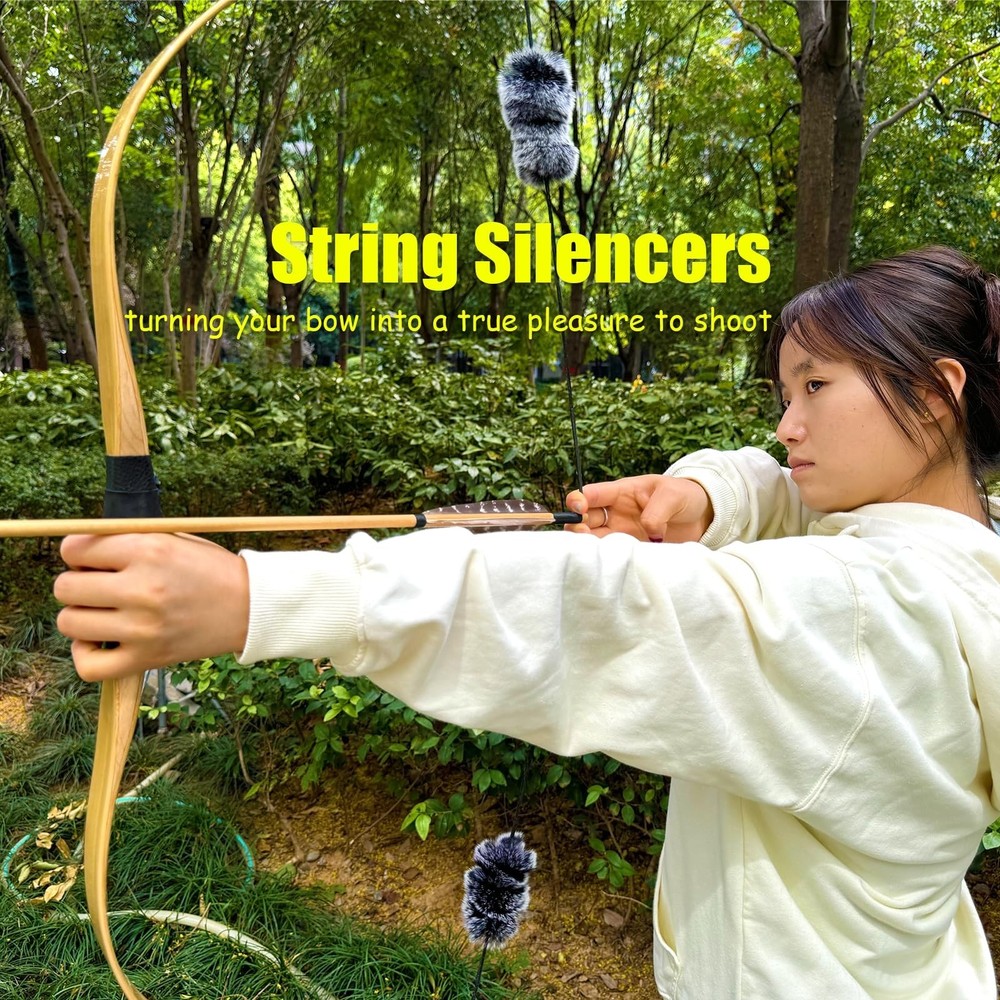2 Pair Bow String Silencers Soft Bowstring Shock Absorber Stabilizers Archery...