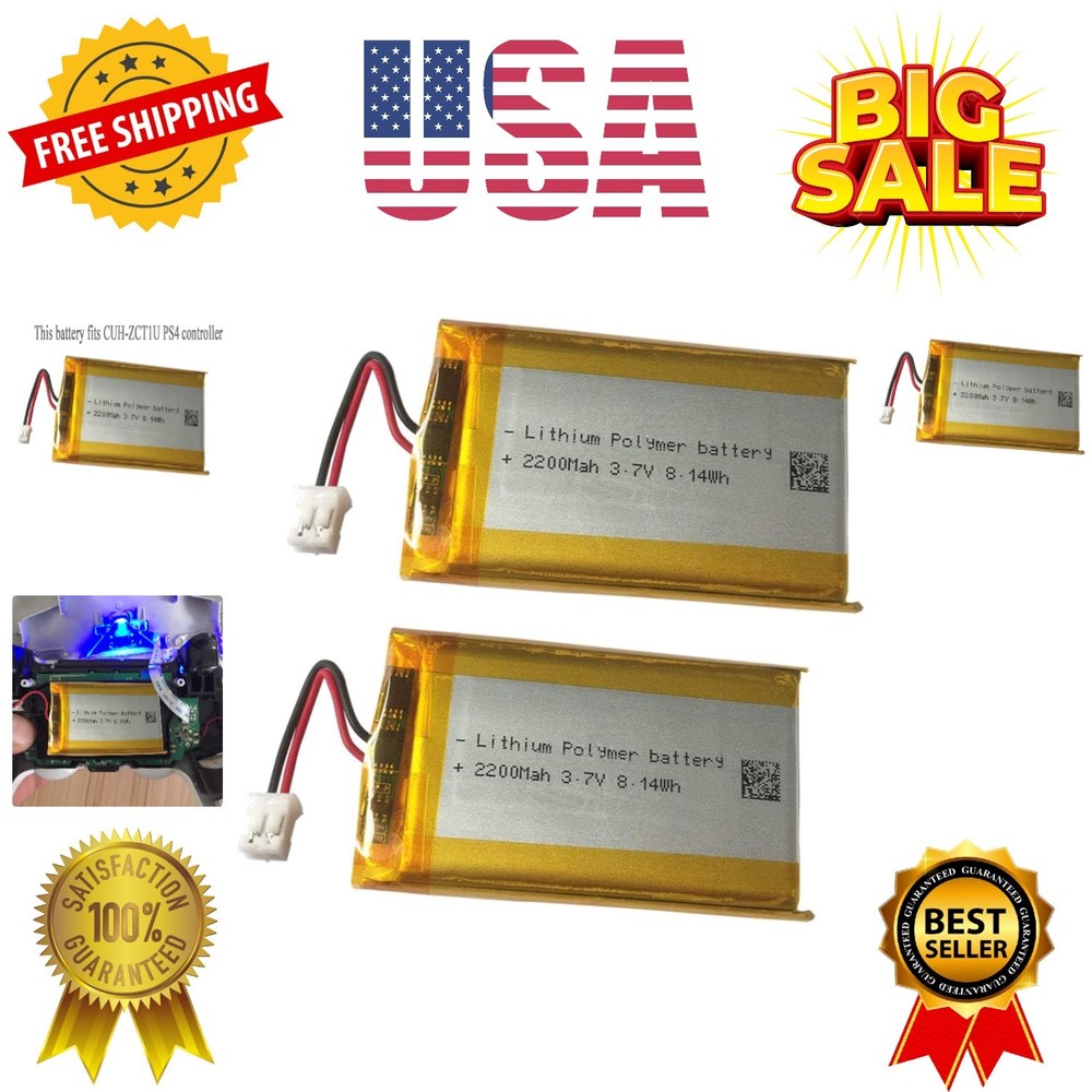 3.7v Battery 2200mAh for PS4 Controller Battery Replacement Battery Pack fits...