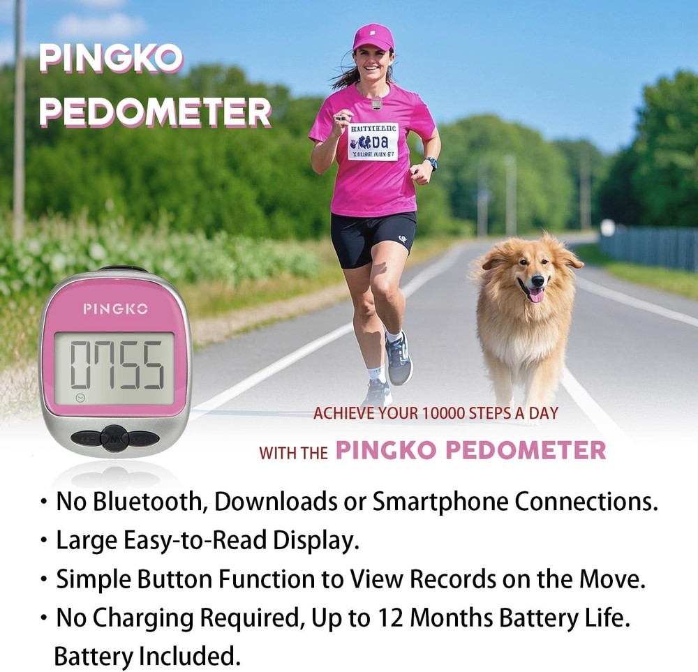 User-Friendly Portable Pedometer - Track Steps, Distance & Calories Effortlessly