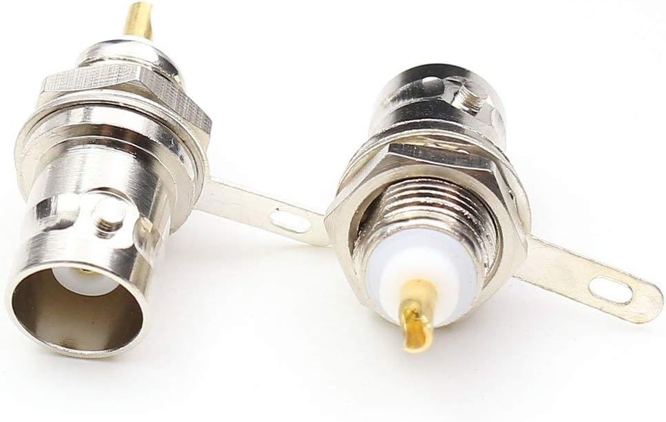 BNC Chassis Panel Mount Socket Female Jack Solder Type Connectors silver