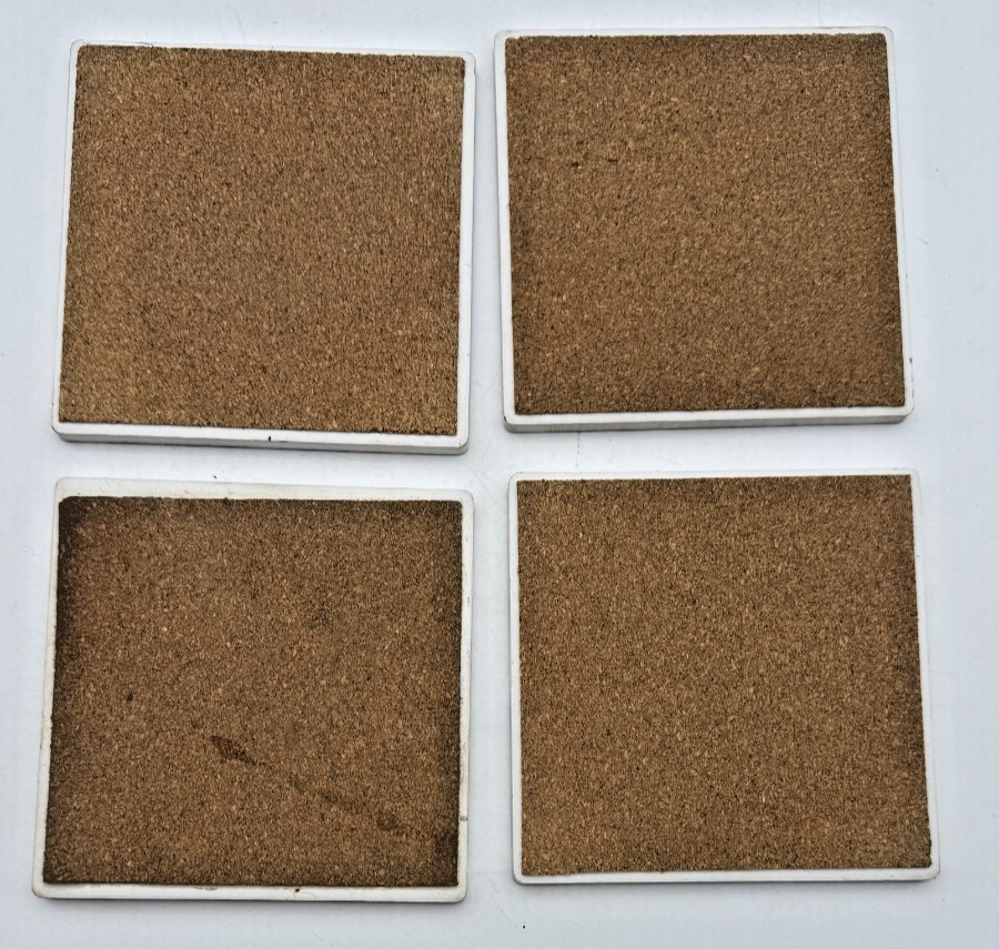 Mosaic Drink Coasters Tiles Corked Back Boho Patchwork Rustic Eclectic Decor