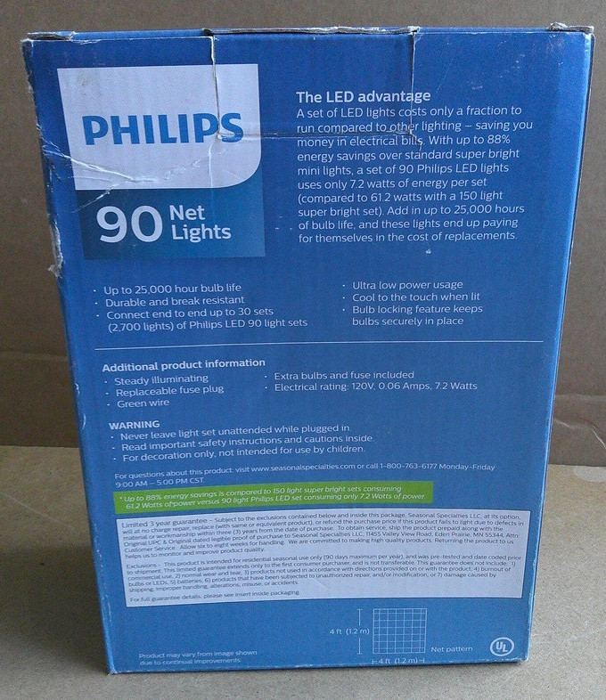 PHILIPS 90 Sphere LED Net Lights Green Wire Warm White