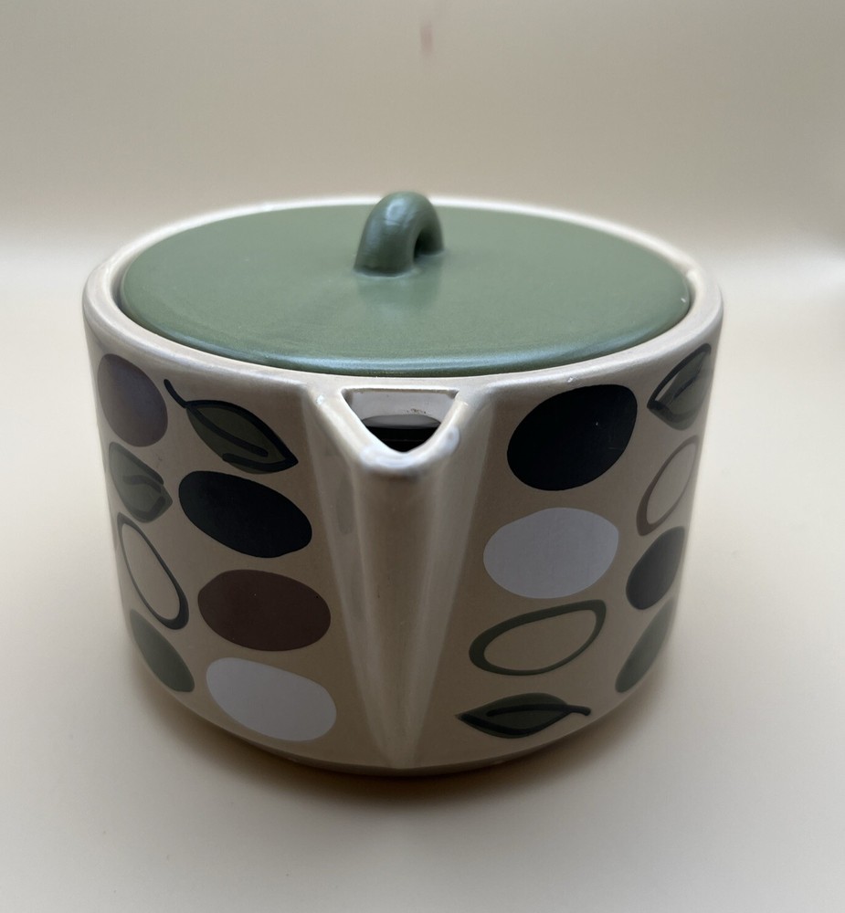 MSRF Design Studio Abstract Design Small Coffee Tea Pot Brown Tones