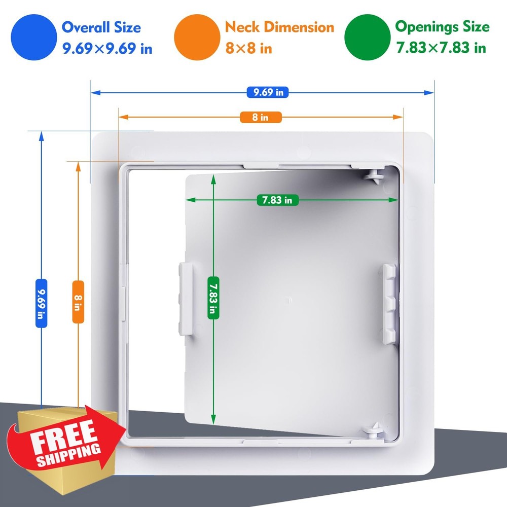 Donext 8x8" Access Panel Drywall Ceiling Plastic Wall Hole Cover 2pc