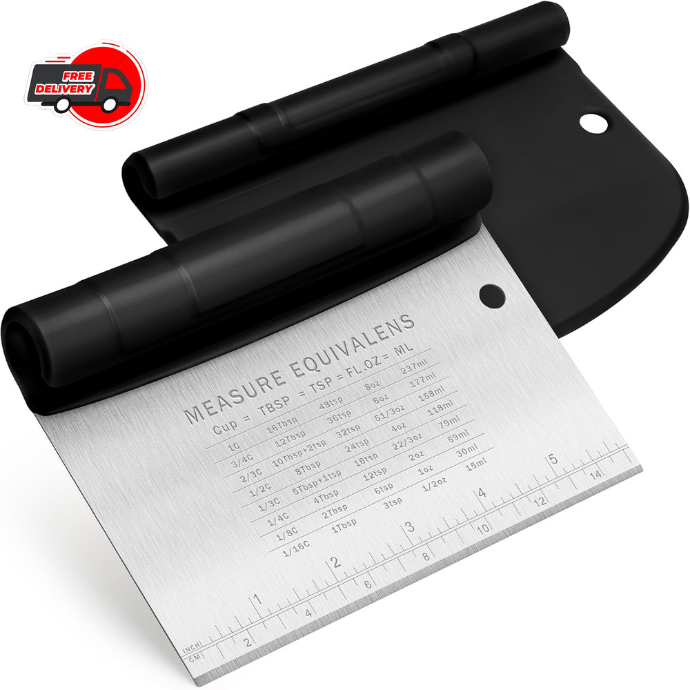 Bench Scraper for Baking Stainless Steel Dough Cutter and Scraper Tool Kitchen