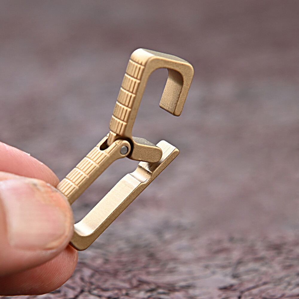 EDC Solid Brass Portable Carabiner Key Chain Buckle Clip Snap Hook Handbag Clasp