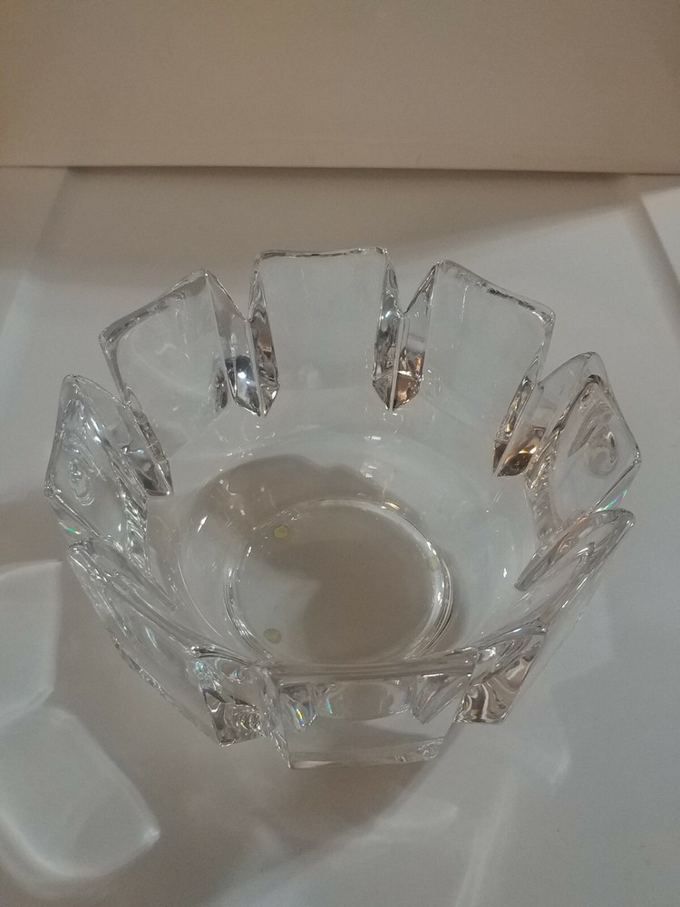 Orrefors CRYSTAL CORONA BOWL signed 4284