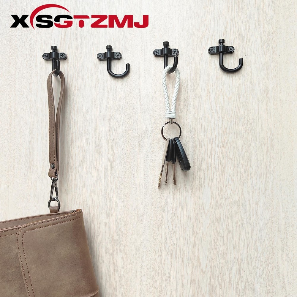 10Pcs Swivel Coat Hook 180°Rotatable, Folding Hook for Hanging Coats, Backpac...