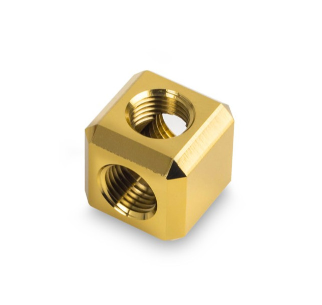 Bitspower G1/4" T-Block (True Brass) (2 PCS )