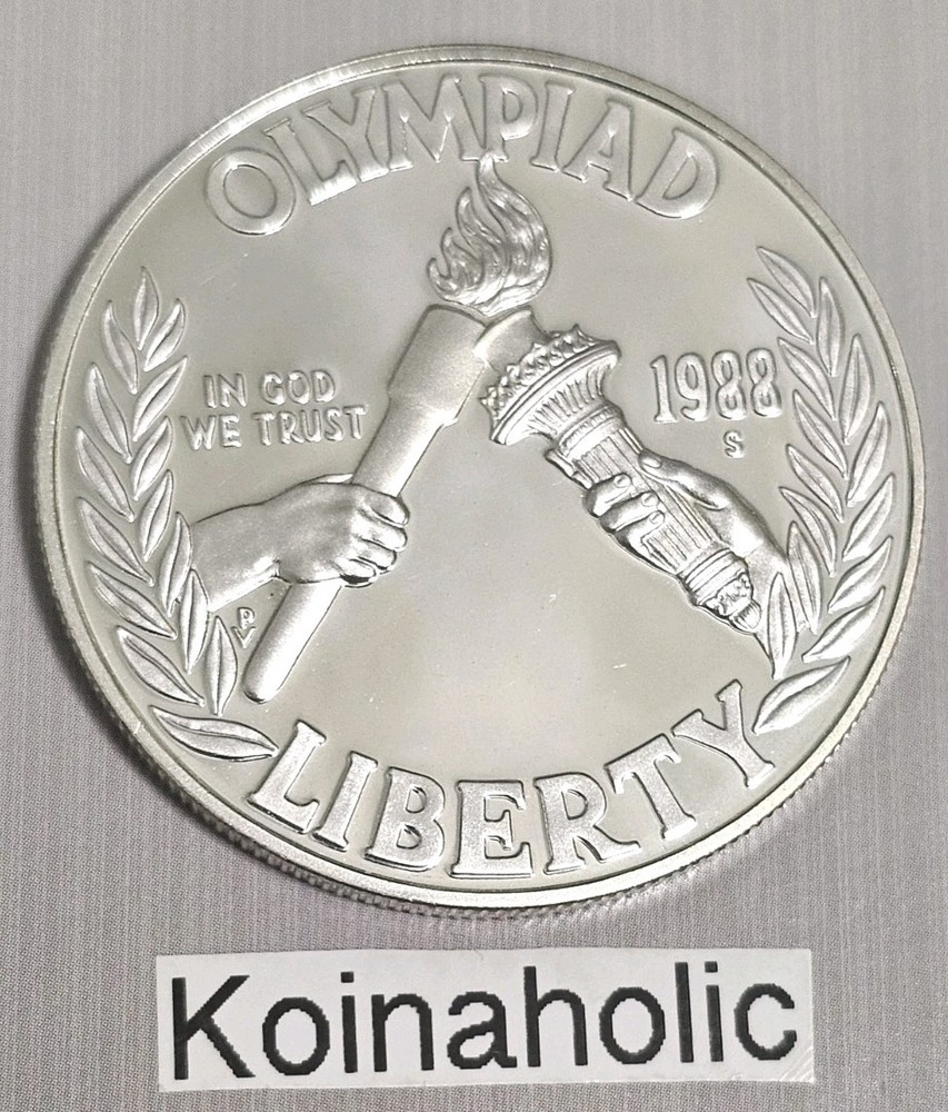 1988 S Mint Olympic Silver Dollar $1 PROOF 90% Silver, From Storage, Fast 🚢