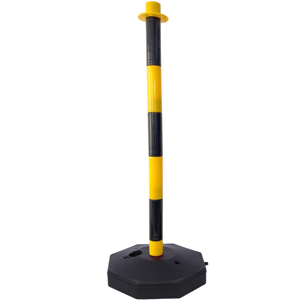 12 Pack Traffic Delineator Post Cones with Fillable Base with 5 FT Plastic Chain