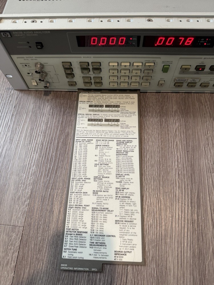 HP 8903B Audio Analyzer - Powers On but Untested