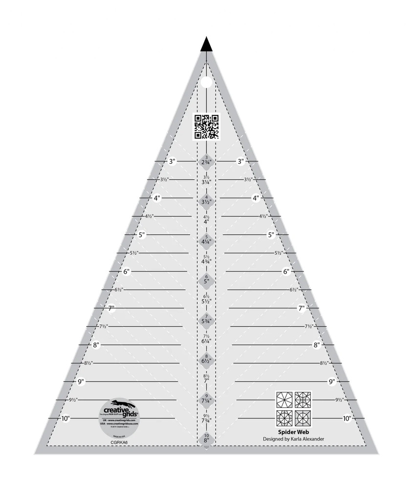 Creative Grids Spider Web Quilt Ruler CGRKA6