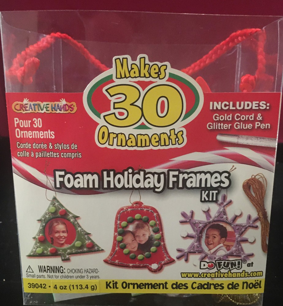 Creative Hands Foam Holiday Frames Kit Makes 30 Ornaments