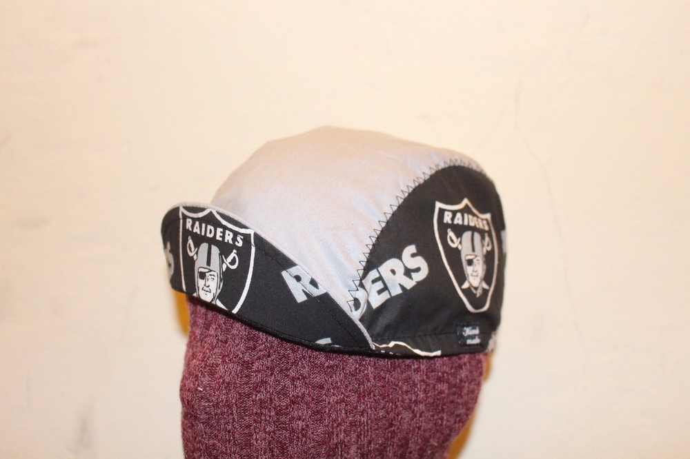 Cycling cap RAIDERS one size 100% COTTON handmade new