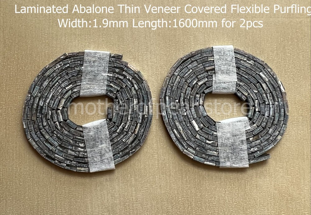2pcs total length 1600mm Laminate Abalone Thin Veneer Covered Flexible Purfling