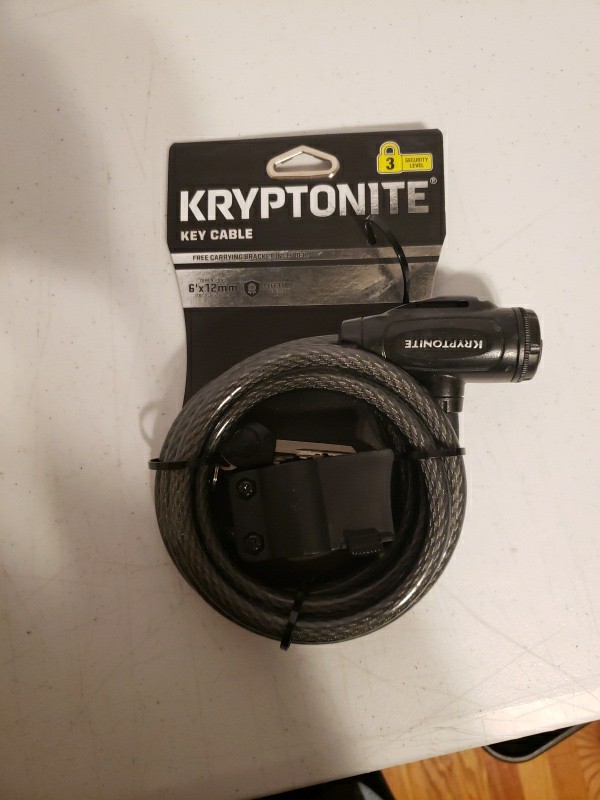 Kryptonite CABLE LOCK 6'x12mm Key New