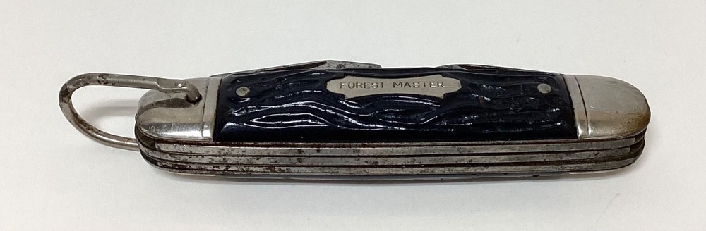 Vintage COLONIAL Forest Master Black Multi-Blade Pocket Knife
