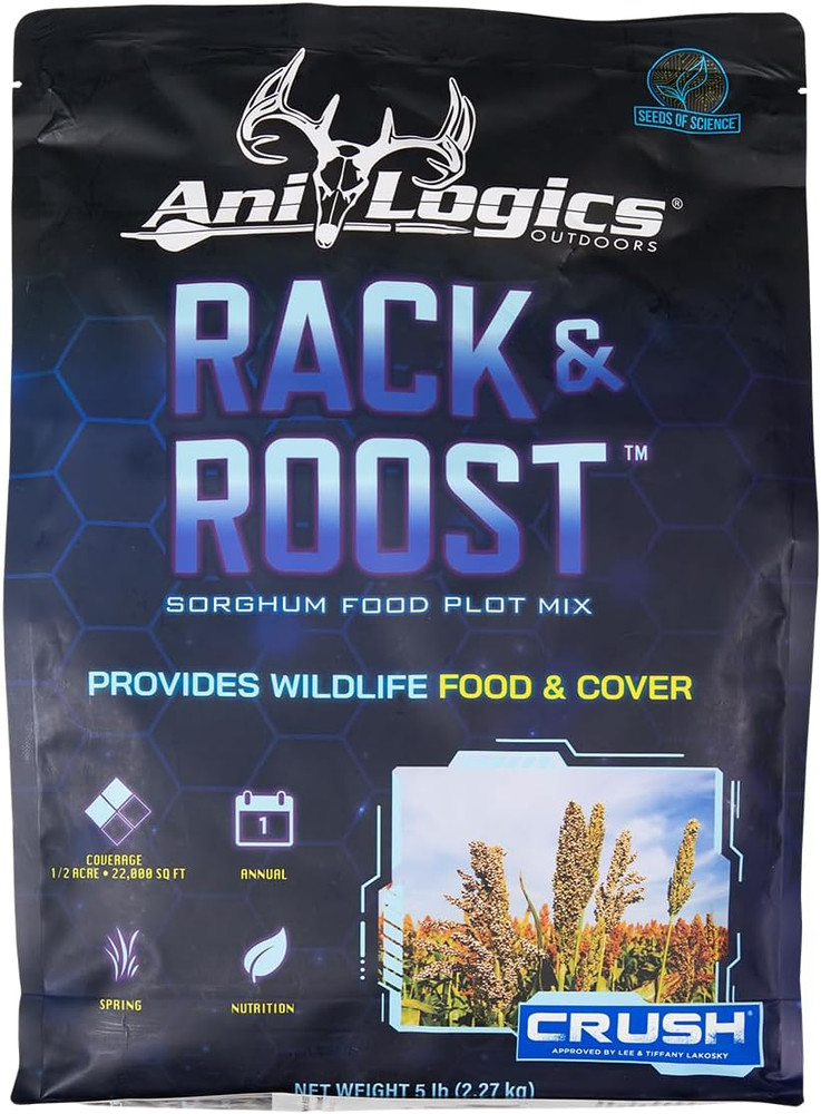 Ani-Logics Rack & Roost Food Plot Seed - White & Red Grain Sorghum Blend - Brows