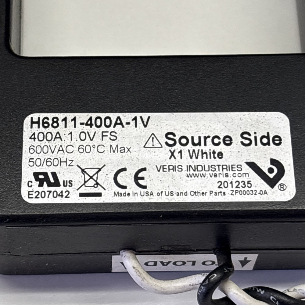 Veris H6811-400A-1V Medium Split Core Current Transformer, 400A: 1V