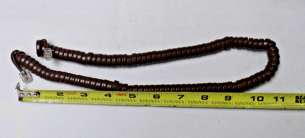 Brown 12Ft Vintage Phone Handset Cord Curly Bulk Pack