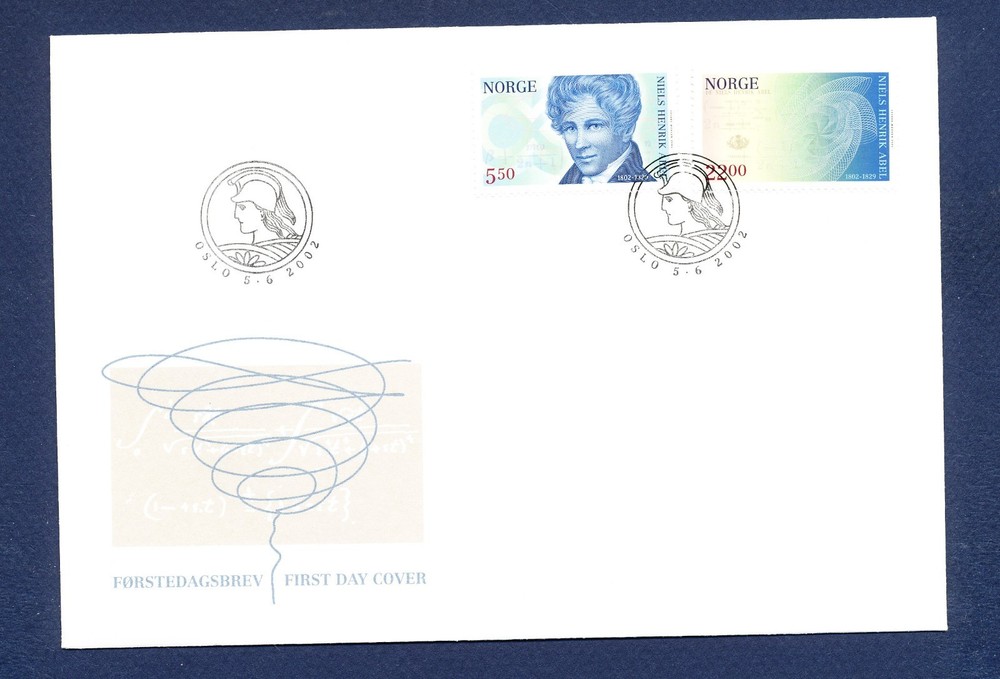 NORWAY -  Scott 1332-1333 - FDC - math and science - 2002