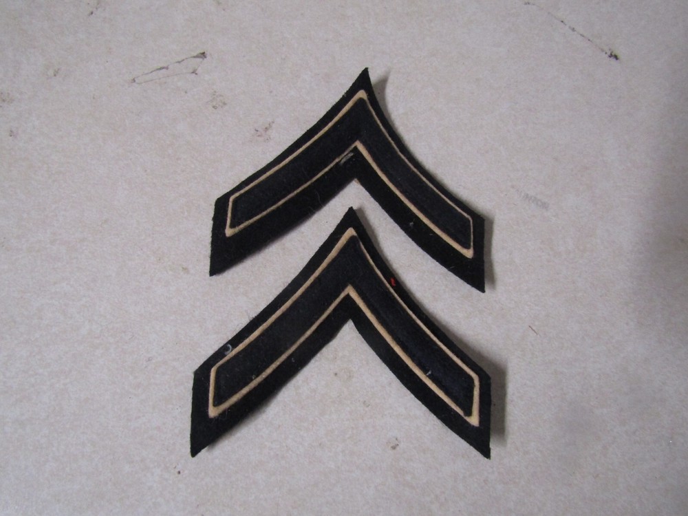 PATCH SEW ON SET OF 2 FIREMAN POLICE OTHER PRIVATE STRIPES FELT BLACK ON WHITE