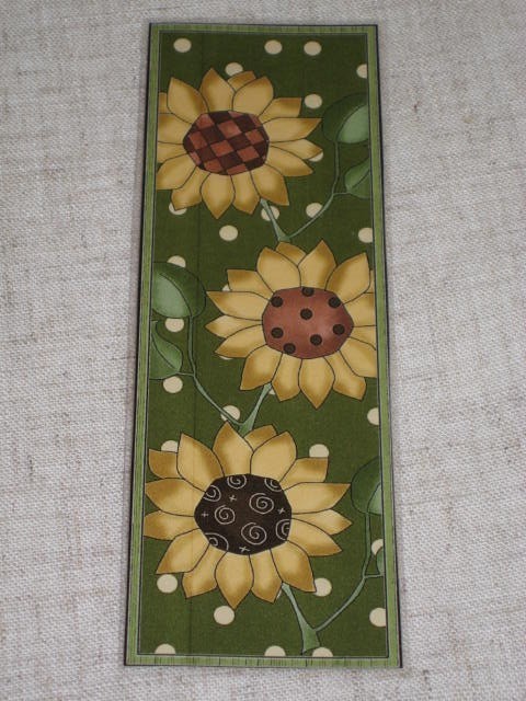 PRIMITIVE SUNFLOWER LAMINATED BOOKMARK
