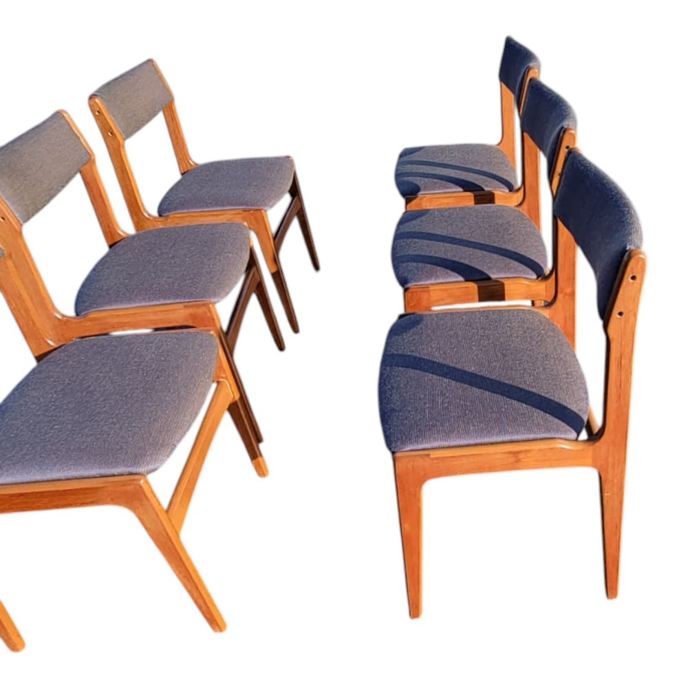 Mid-Century Danish Teak Dining Table Chairs – Scandinavian Modern Set