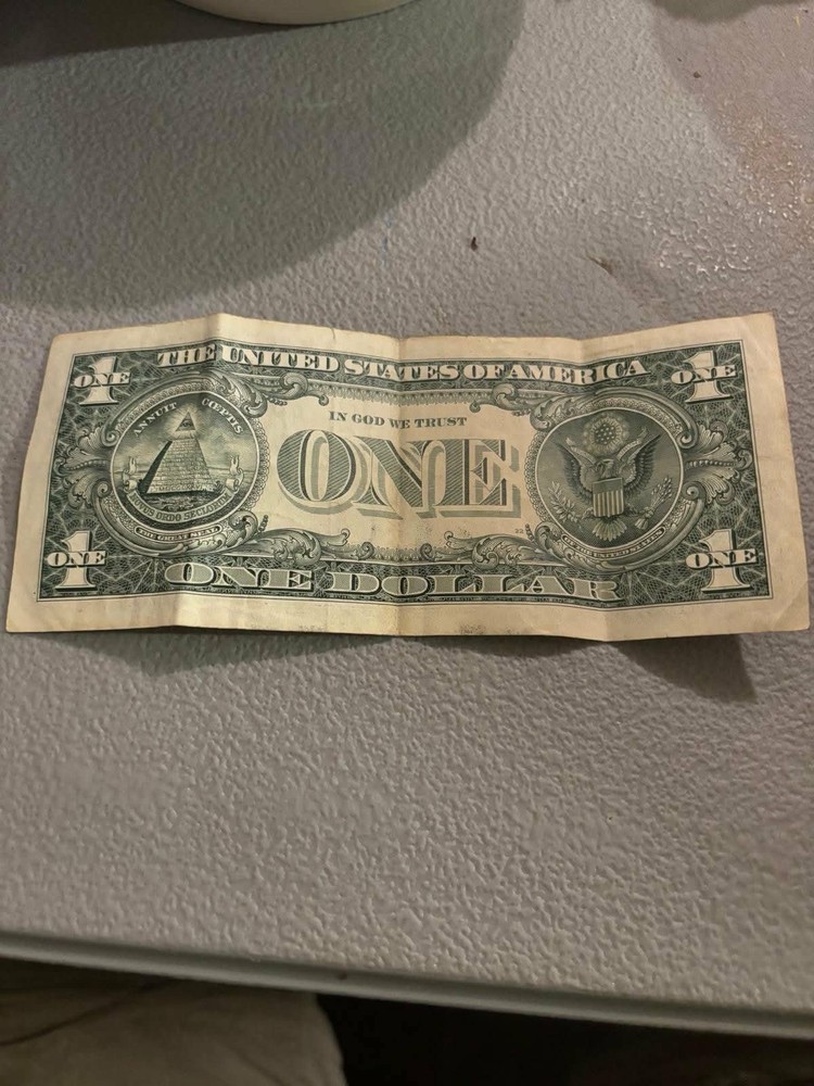 $1 US Dollar Error Note Missing Portrait Serial G01884853