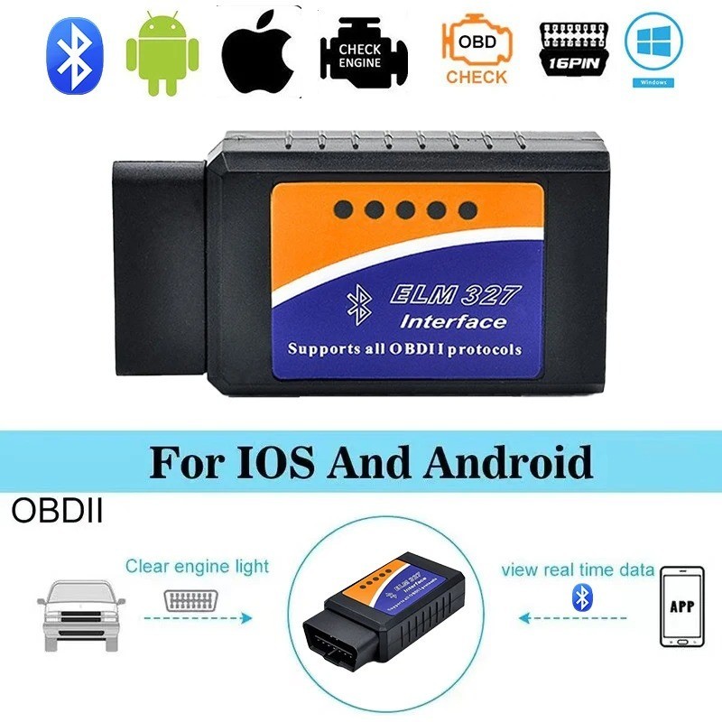 ELM327 V2.1 Bluetooth OBD2 Scanner Car Diagnostic Code Reader Android iOS Tool