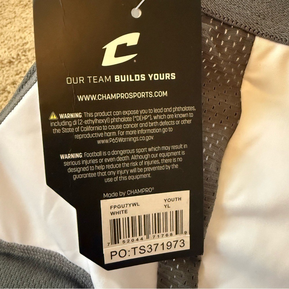 NWT Champro TRI-FLEX 7-PAD INTEGRATED GIRDLE FPGU7 YL
