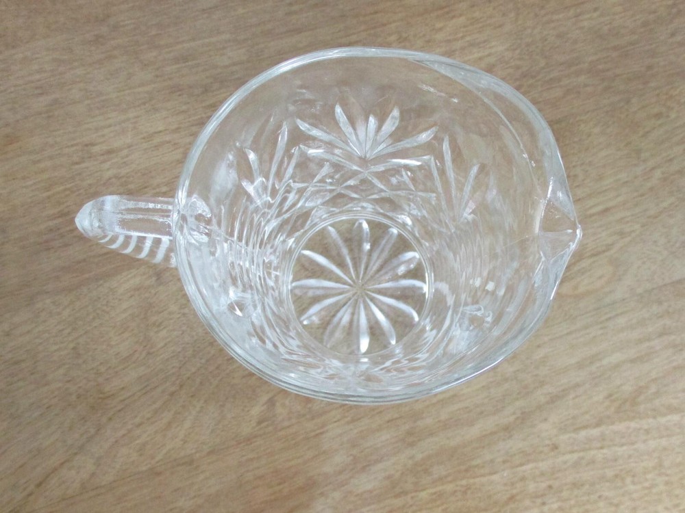 EAPC Anchor Hocking Clear Glass Pitcher Creamer 12 oz Capacity Pineapple Pattern