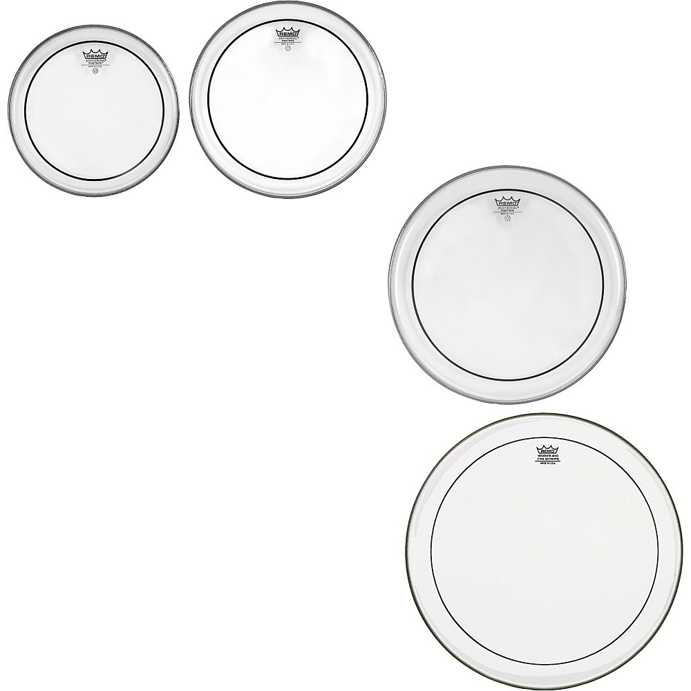 Remo Pinstripe Clear 4-piece Tom Drumhead Pack