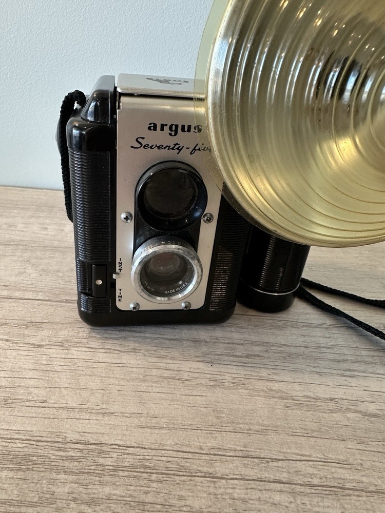 Vintage Argus Seventy-Five Camera With Strap & Flash Attachment Untested
