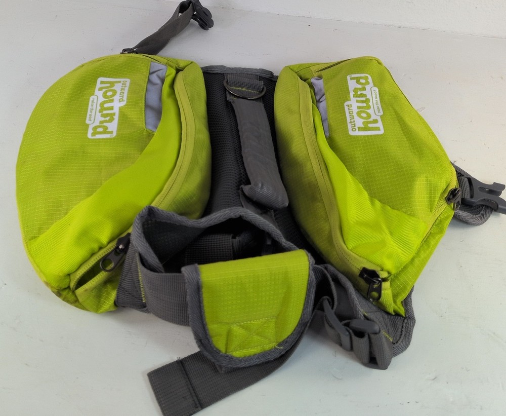 Outward Hound Quick Release Dog Backpack Green Hiking Day Pack Saddle Medium M