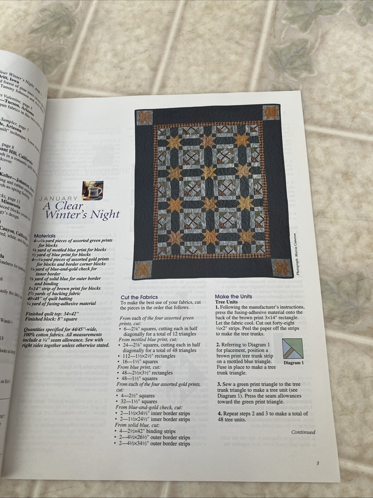 American Patchwork & Quilting 2002 Calendar Instructions and Pattern Only
