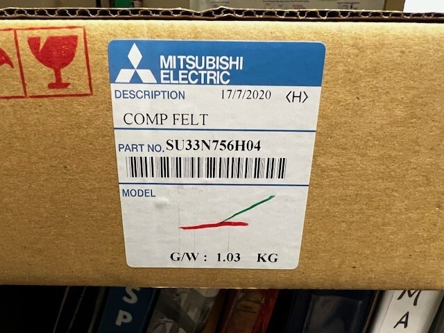 SU33N756H04 Compressor Insulation , Mitsubishi Electric