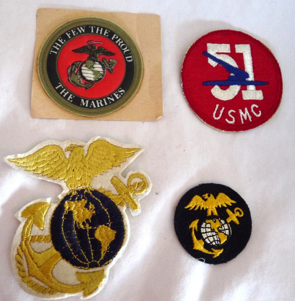 8 US Marine patches uniform vintage